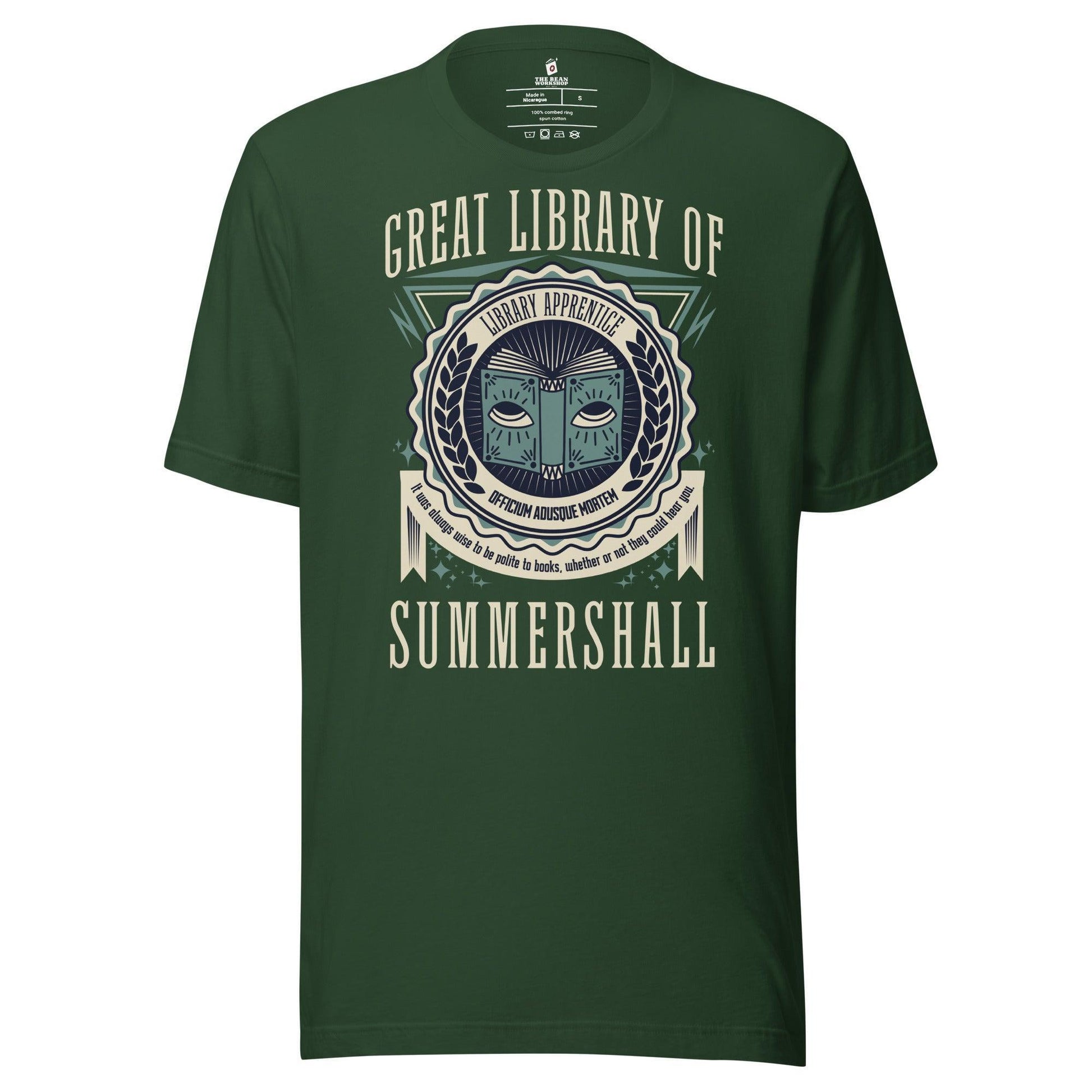 Great Library of Summershall T-Shirt - The Bean Workshop - margaret rogerson, sorcery of thorns, t-shirt