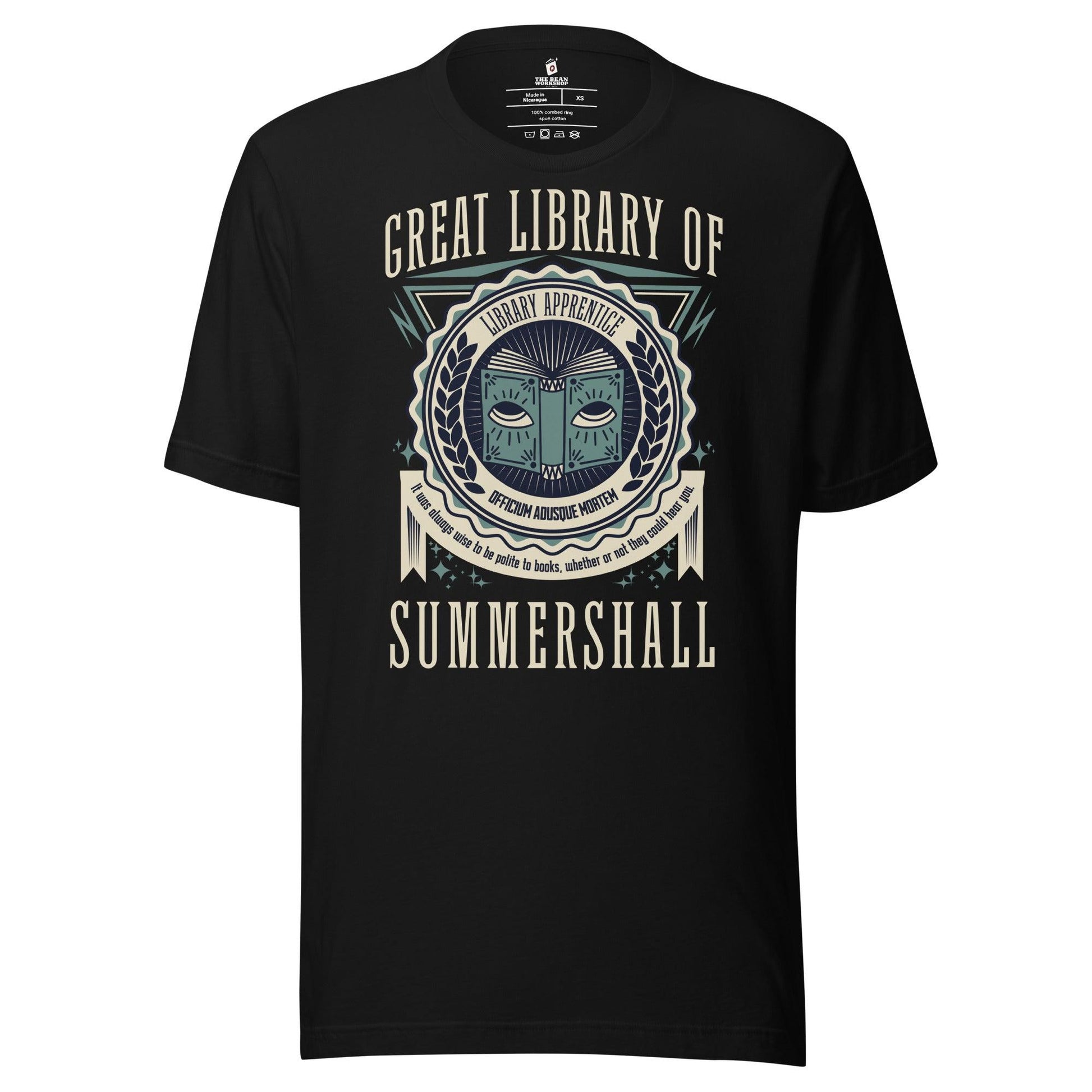 Great Library of Summershall T-Shirt - The Bean Workshop - margaret rogerson, sorcery of thorns, t-shirt
