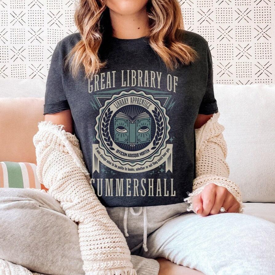 Great Library of Summershall T-Shirt - The Bean Workshop - margaret rogerson, sorcery of thorns, t-shirt