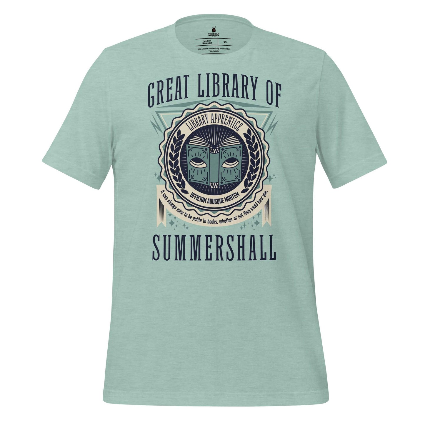Great Library of Summershall Tee Shirt - The Bean Workshop - Great Library, Margaret Rogerson, Sorcery of Thorns, Summershall, t-shirt, tee