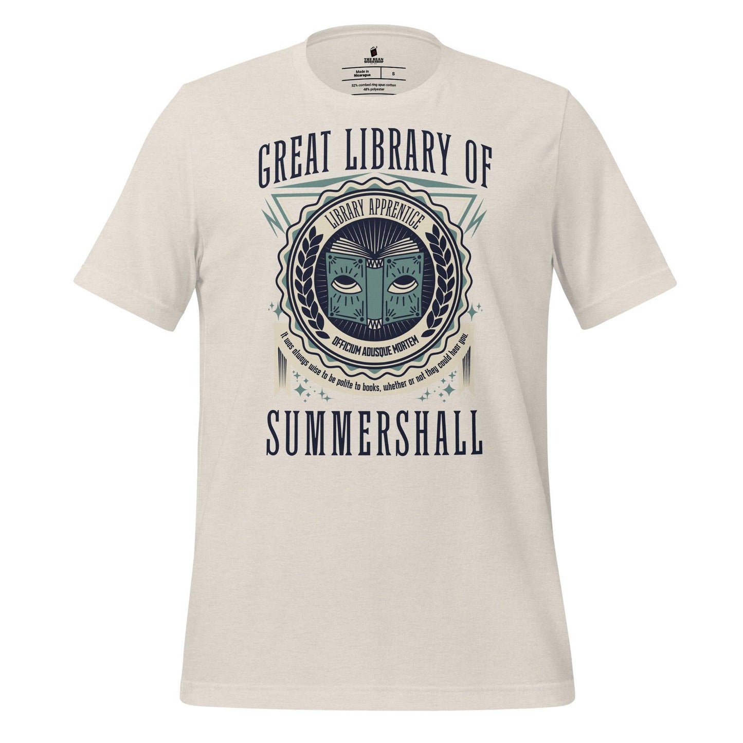 Great Library of Summershall Tee Shirt - The Bean Workshop - Great Library, Margaret Rogerson, Sorcery of Thorns, Summershall, t-shirt, tee