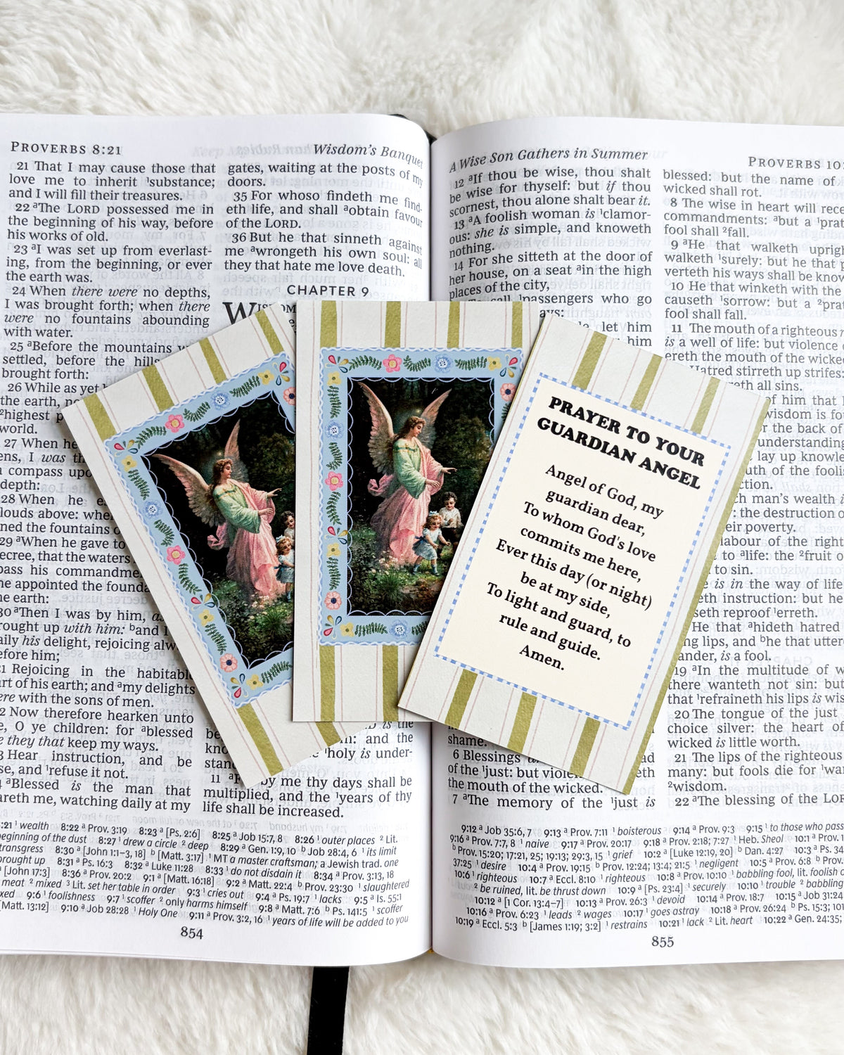 Guardian Angel Prayer Card & Bookmark - The Bean Workshop - children, faith gift, First Communion, guardian angel, prayer card