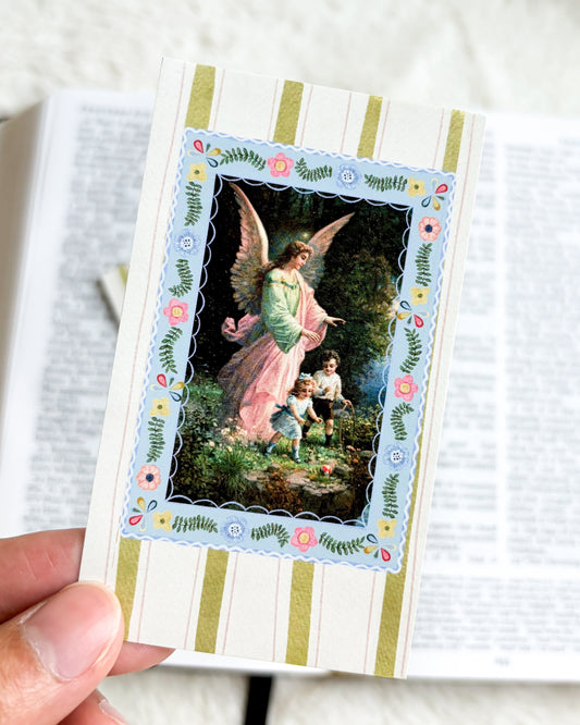 Guardian Angel Prayer Card & Bookmark - The Bean Workshop - children, faith gift, First Communion, guardian angel, prayer card