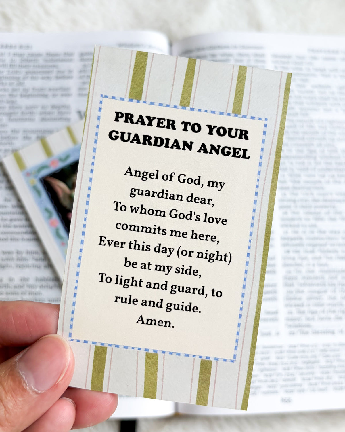 Guardian Angel Prayer Card & Bookmark - The Bean Workshop - children, faith gift, First Communion, guardian angel, prayer card