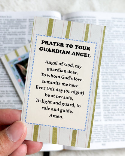 Guardian Angel Prayer Card & Bookmark - The Bean Workshop - children, faith gift, First Communion, guardian angel, prayer card