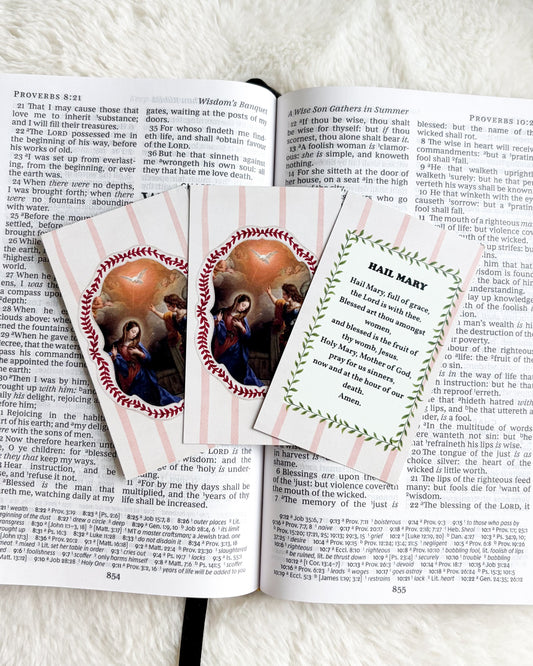 Hail Mary Prayer Card & Bookmark - The Bean Workshop - archangel, Catholic, children, Confirmation, faith gift, First Communion, guardian angel, Hail Mary, prayer card, St. Michael