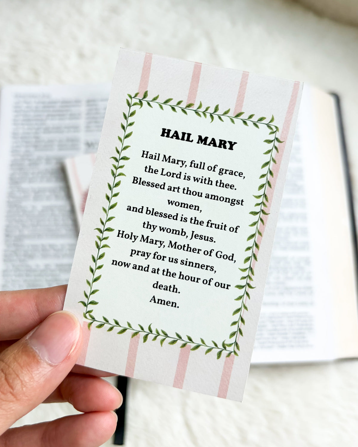 Hail Mary Prayer Card & Bookmark - The Bean Workshop - archangel, Catholic, children, Confirmation, faith gift, First Communion, guardian angel, Hail Mary, prayer card, St. Michael