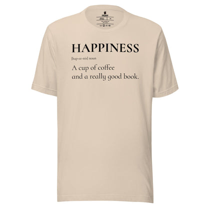 Happiness is a Cup of Coffee and a Good Book T-Shirt - The Bean Workshop - book lover, bookish, read everyday, t-shirt