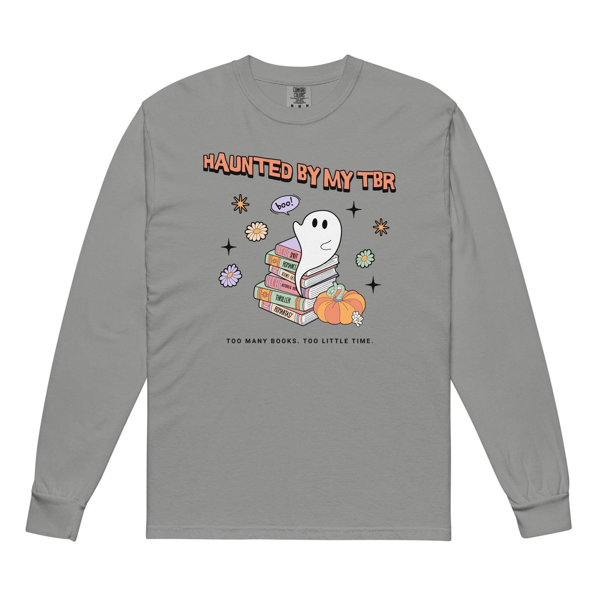 Haunted by TBR Heavyweight Long Sleeve Shirt - The Bean Workshop - halloween, long sleeve shirt, long sleeve tee