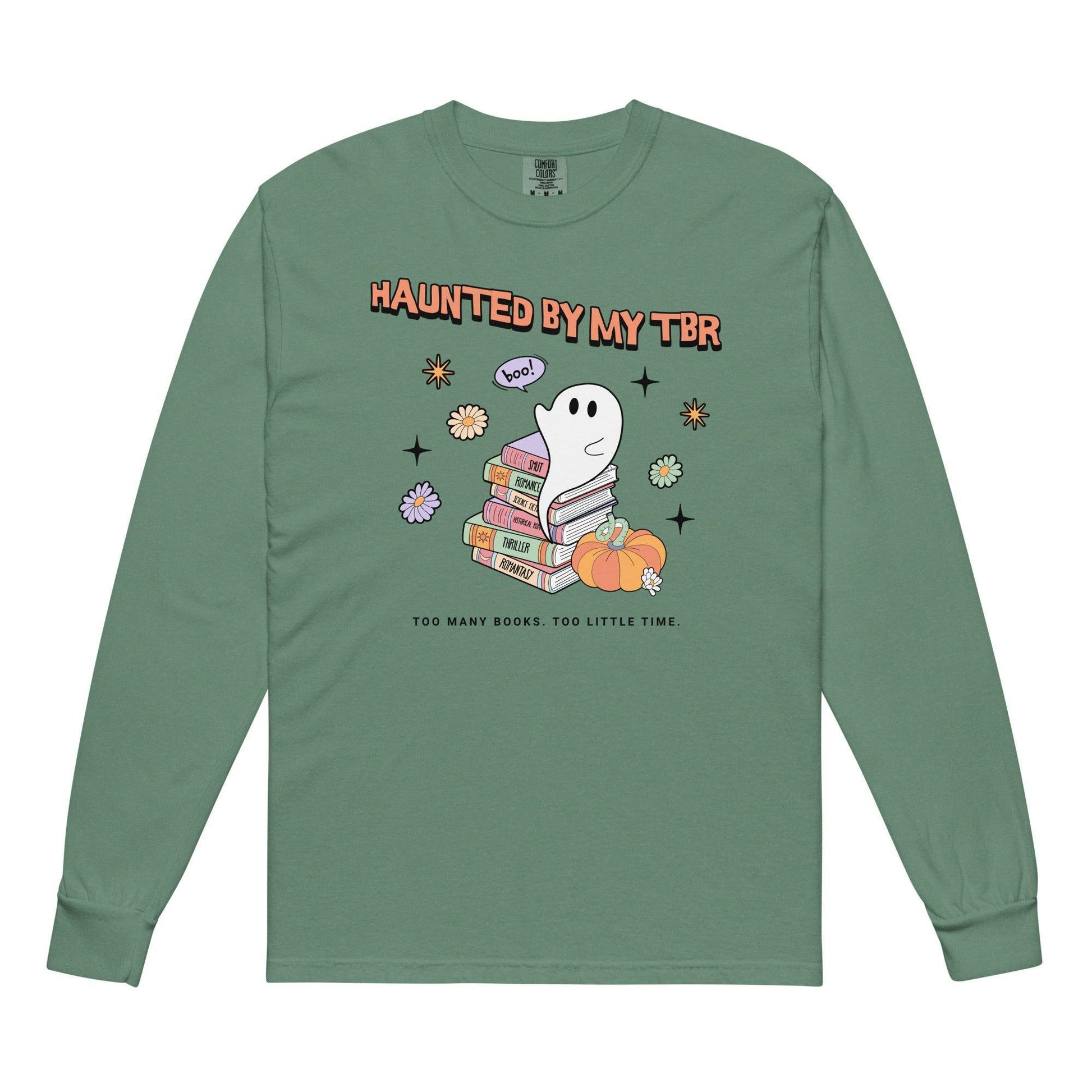 Haunted by TBR Heavyweight Long Sleeve Shirt - The Bean Workshop - halloween, long sleeve shirt, long sleeve tee