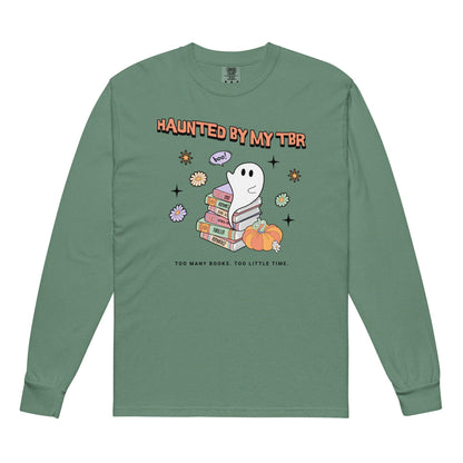 Haunted by TBR Heavyweight Long Sleeve Shirt - The Bean Workshop - halloween, long sleeve shirt, long sleeve tee