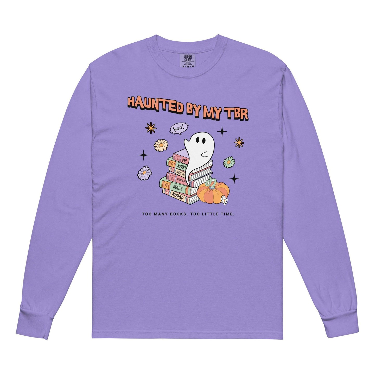 Haunted by TBR Heavyweight Long Sleeve Shirt - The Bean Workshop - halloween, long sleeve shirt, long sleeve tee