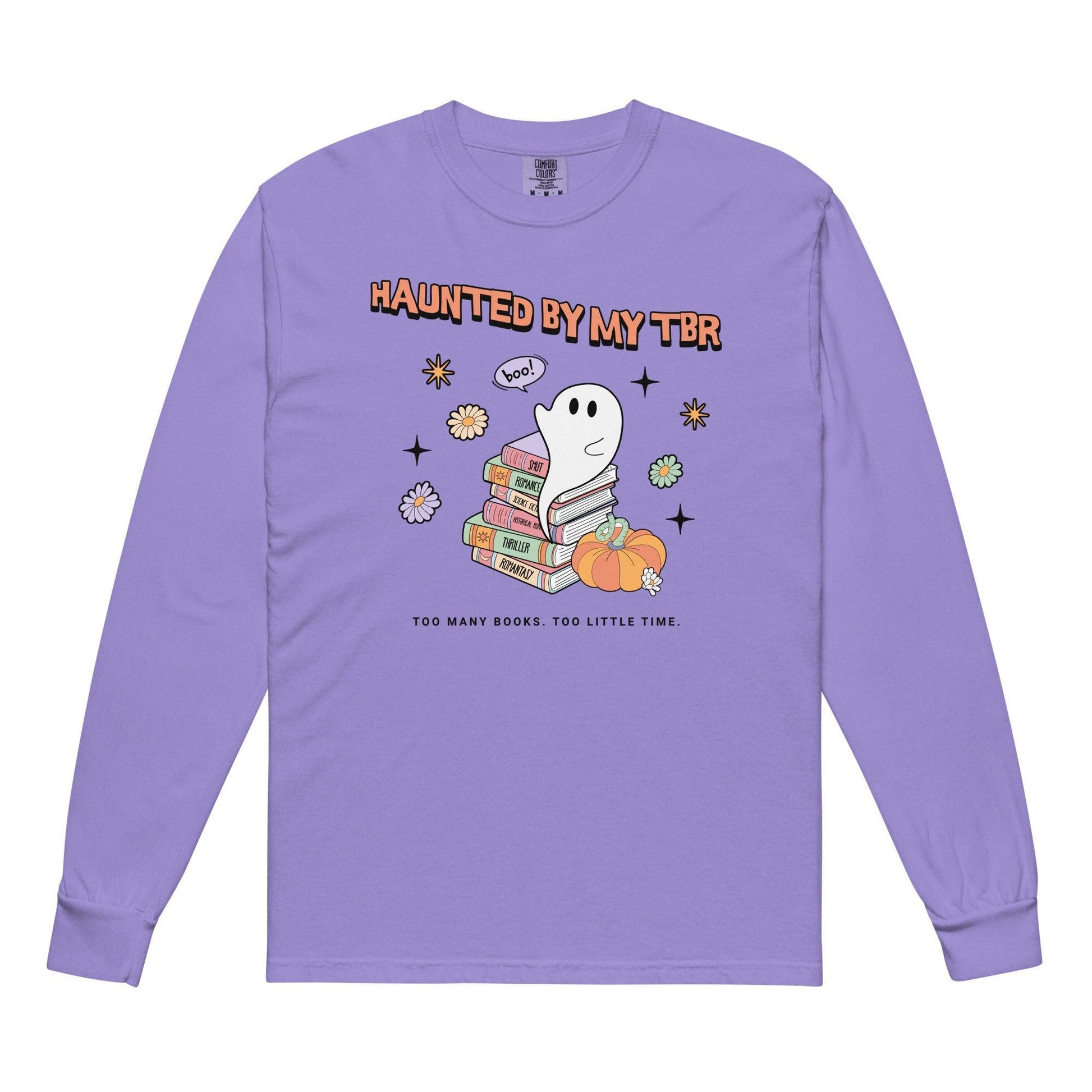 Haunted by TBR Heavyweight Long Sleeve Shirt - The Bean Workshop - halloween, long sleeve shirt, long sleeve tee
