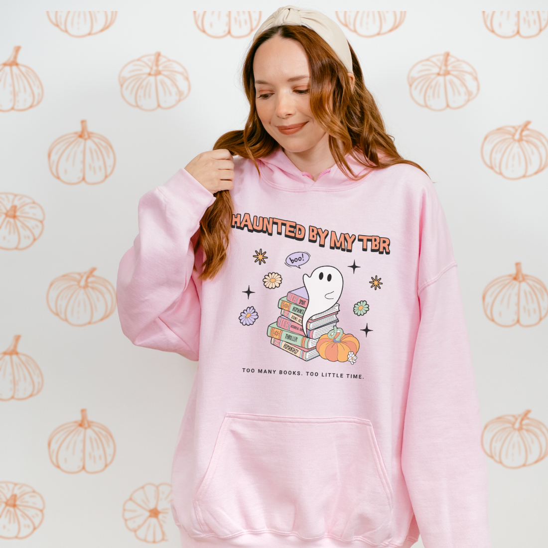 Haunted by TBR Hoodie - The Bean Workshop - halloween, hoodie