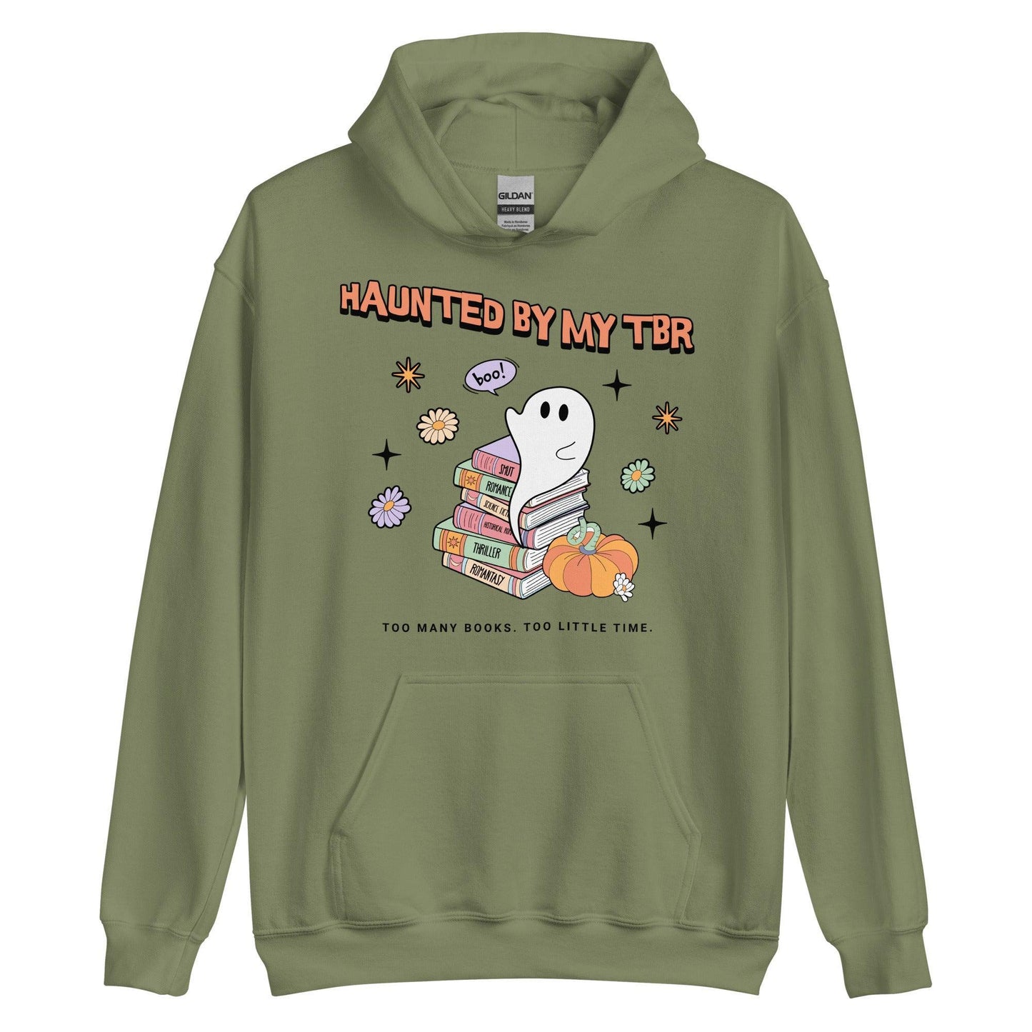 Haunted by TBR Hoodie - The Bean Workshop - halloween, hoodie