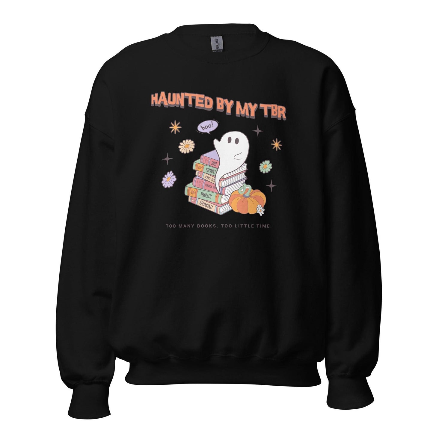 Haunted by TBR Sweatshirt - The Bean Workshop - halloween, sweatshirt