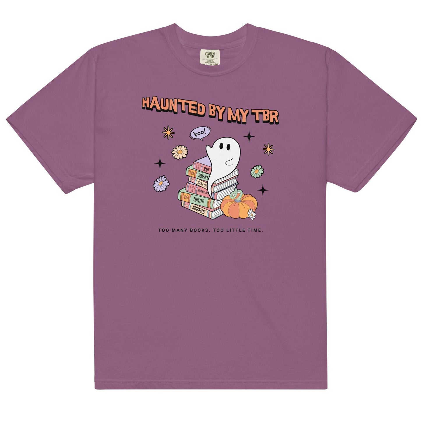 Haunted by TBR Tee Shirt - The Bean Workshop - book lovers, bookish, box tee, halloween