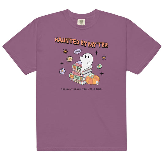 Haunted by TBR Tee Shirt - The Bean Workshop - book lovers, bookish, box tee, halloween
