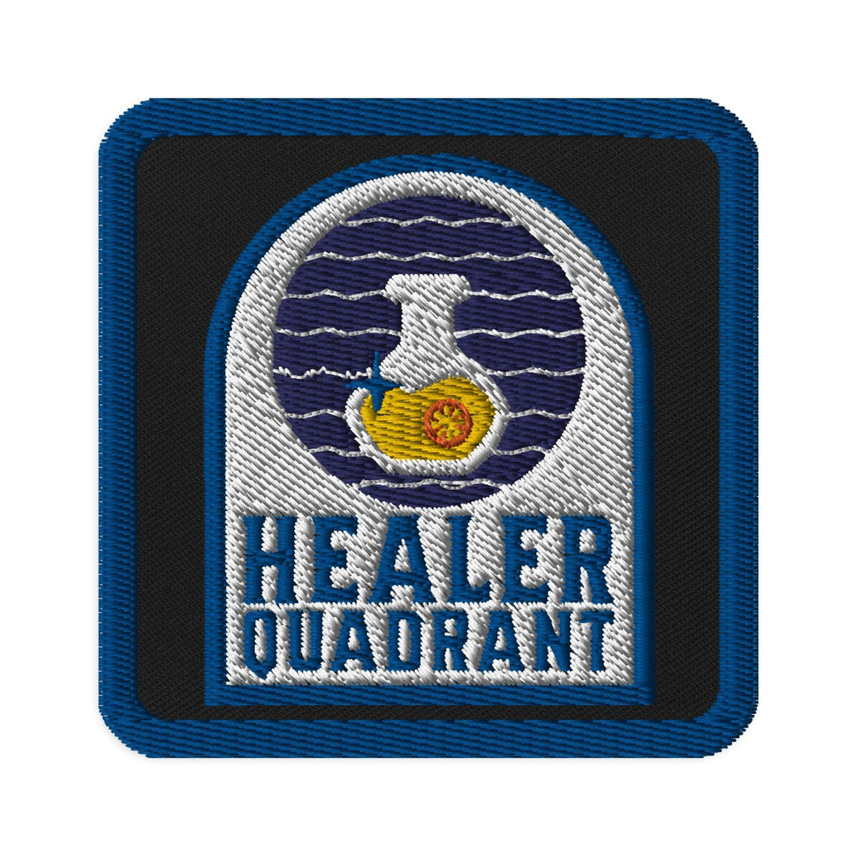 Healer Quadrant Embroidered Patch - The Bean Workshop - Arched Window Healer Illustration, Basgiath War College Healer Fandom Iron-On Patch Fantasy Reader, Blue White Potion Flask Embroidery, Dark Fantasy Aesthetic, embroidered, Embroidered Patch, Empyrean Fandom, Fandom Collectible Gift for Fantasy Reader, Fandom Quadrant Badge Style, fourth wing, Healer Quadrant Embroidered Patch Empyrean Series Fan Gift, Jacket Bag Customization Bookish Accessory, Navarre Healer Quadrant Patch, patch, rebecca yarros