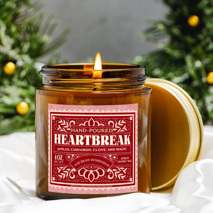 Heartbreak Candle Amber Jar 4oz - The Bean Workshop - once upon a broken heart, ouabh, stephanie garber