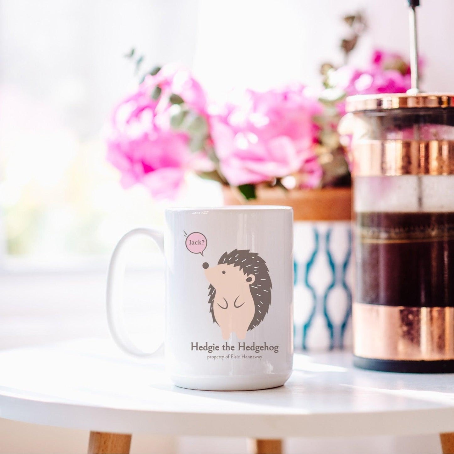 Hedgie the Hedgehog Mug - The Bean Workshop - Ali Hazelwood, Bookish Accessories, coffee mug, hedgehoge, Love Theoretically, mug