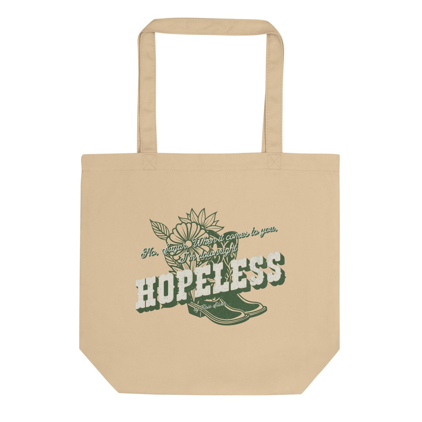Hopeless Organic Cotton Twill Tote Bag - The Bean Workshop - book tote bag, bookaholic gift, Chestnut Springs, Elsie Silver, Hopeless, reading gift, tote bag