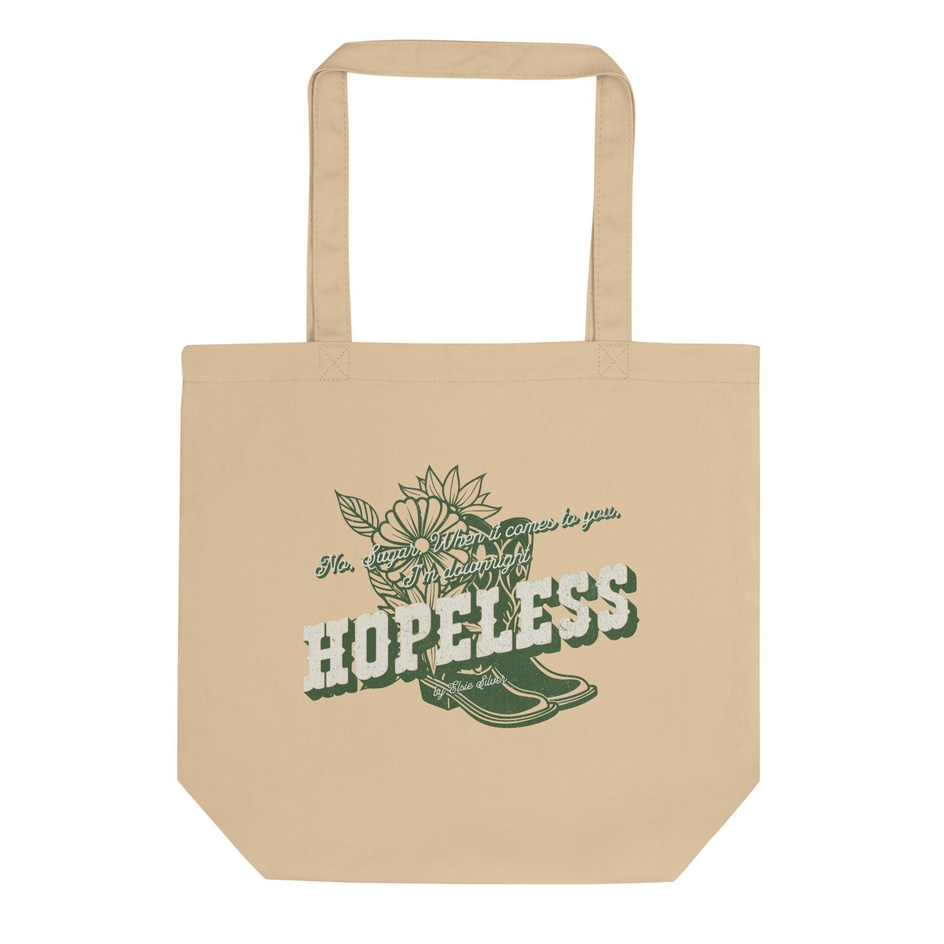 Hopeless Organic Cotton Twill Tote Bag - The Bean Workshop - book tote bag, bookaholic gift, Chestnut Springs, Elsie Silver, Hopeless, reading gift, tote bag