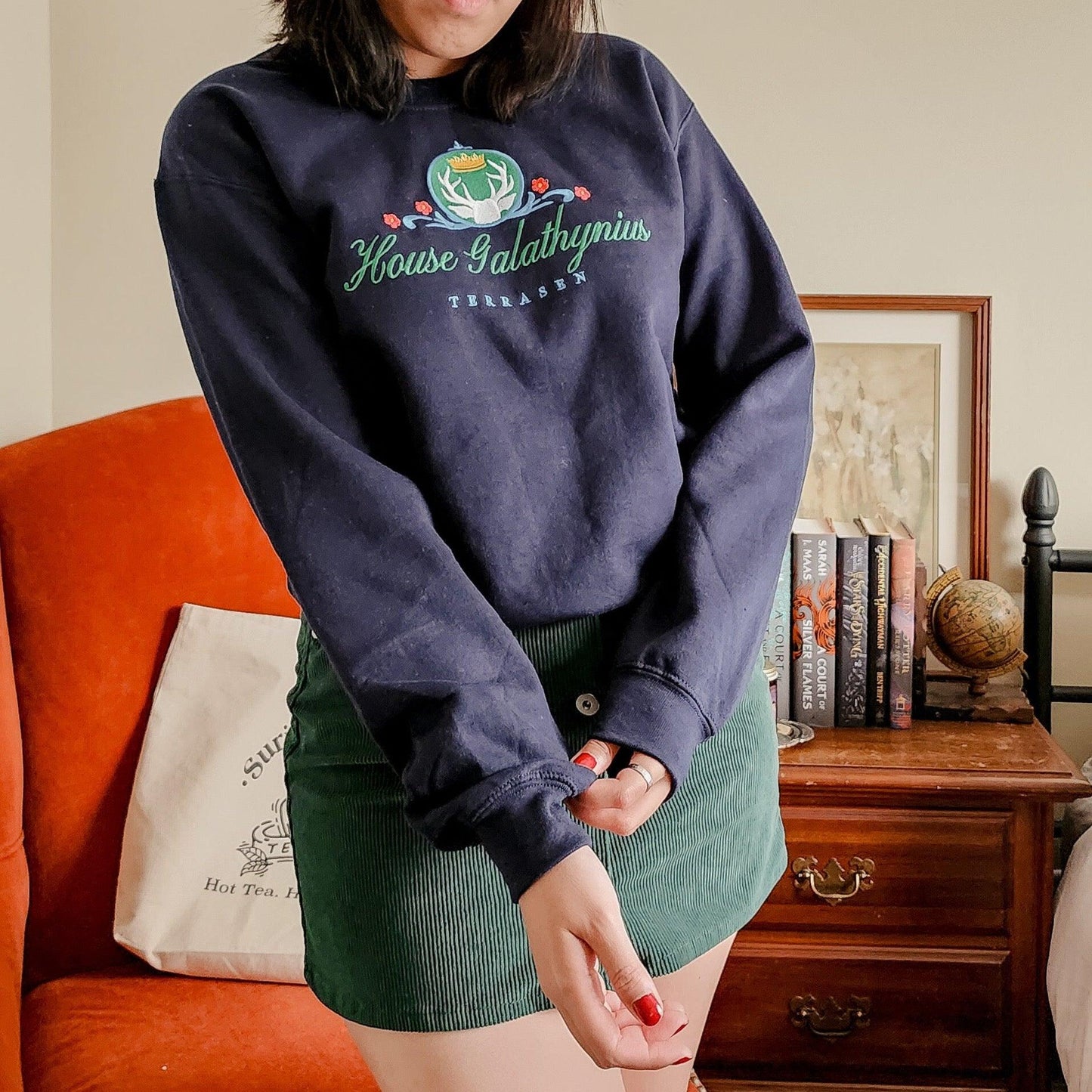 House Galathynius Embroidered Sweatshirt - The Bean Workshop - aelin galathynius, embroidered, sarah j maas, sweatshirt, throne of glass, TOG