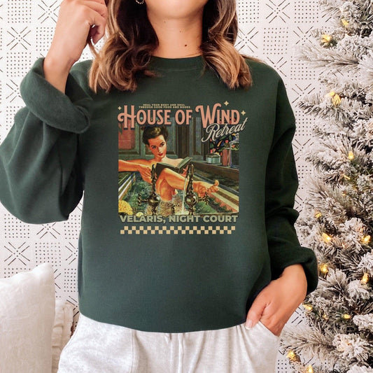 House of Wind Retreat Sweater - The Bean Workshop - a court of thorns and roses, acotar, feyre archeron, rhysand, sarah j. maas, sweatshirt