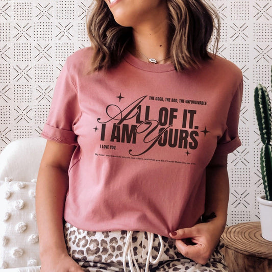 I Am Yours T-Shirt - The Bean Workshop - fourth wing, rebecca yarros, t-shirt, violet sorrengail, xaden riorson