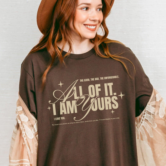 I Am Yours Tee Shirt - The Bean Workshop - fourth wing, rebecca yarros, t-shirt, violet sorrengail, xaden riorson