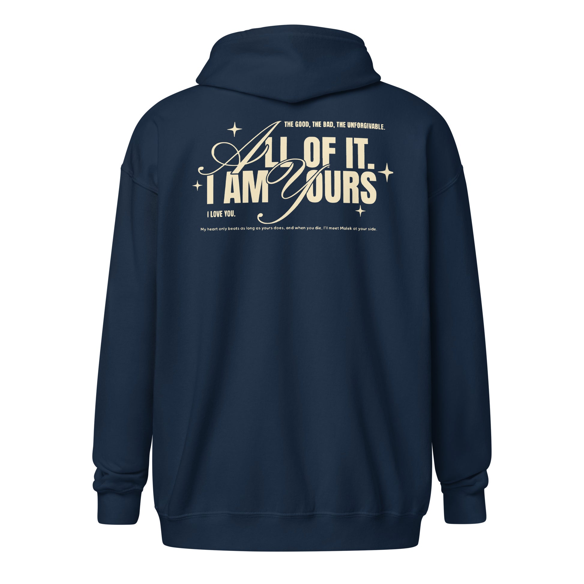 I Am Yours Zip Hoodie - The Bean Workshop - blend zip hoodie, fourth wing, iron flame, rebecca yarros, violet sorrengail, xaden riorson