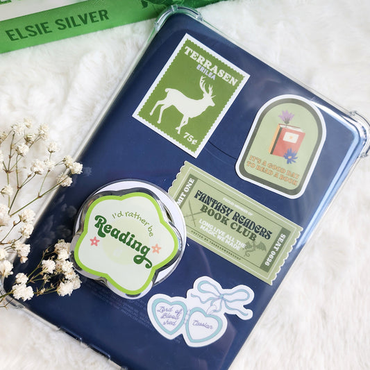 I'd Rather Be Reading Magnetic Kindle Grip or Phone Holder - The Bean Workshop - Bookish Accessories, kindle grip, reading accessories