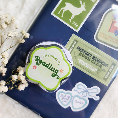 I'd Rather Be Reading Magnetic Kindle Grip or Phone Holder - The Bean Workshop - Bookish Accessories, kindle grip, reading accessories