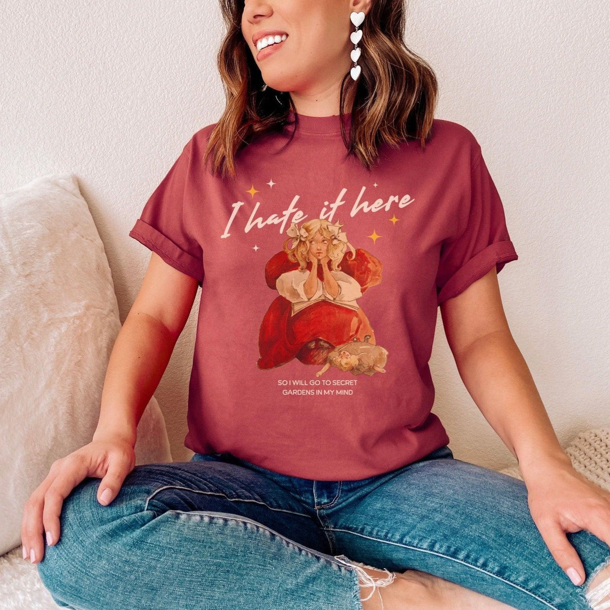 I Hate It Here Tee Shirt - The Bean Workshop - book lover, box tee, read everyday, taylor swift