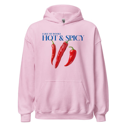 I Like My Books Hot & Spicy Hoodie - The Bean Workshop - bookish, hoodie, read everyday