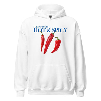 I Like My Books Hot & Spicy Hoodie - The Bean Workshop - bookish, hoodie, read everyday
