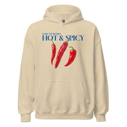 I Like My Books Hot & Spicy Hoodie - The Bean Workshop - bookish, hoodie, read everyday