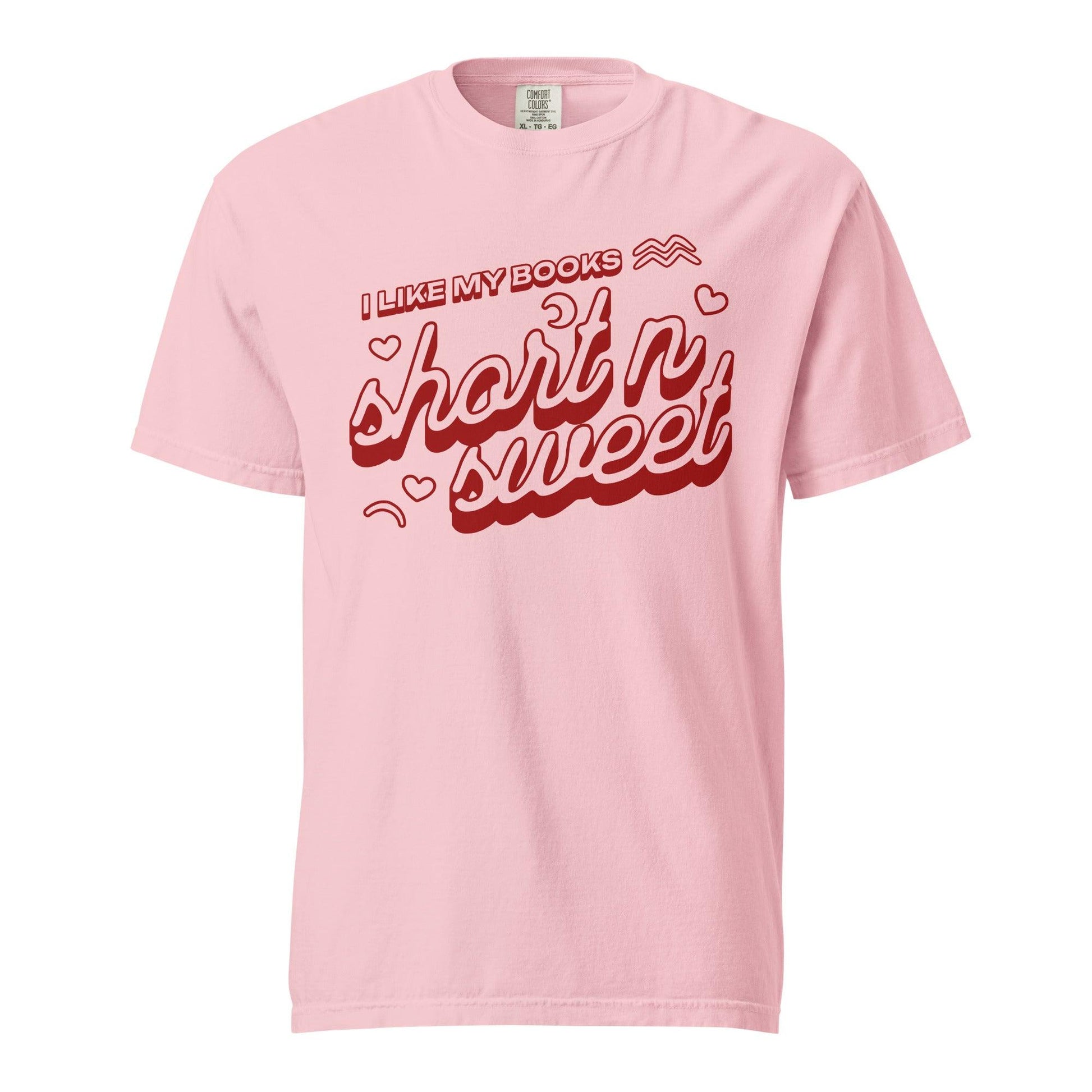 I Like My Books Short n' Sweet T-Shirt - The Bean Workshop - book design, book lover gift, book t-shirt, bookaholic apparel, funny book shirt, read everyday, reading shirt, short stories, t-shirt, tee