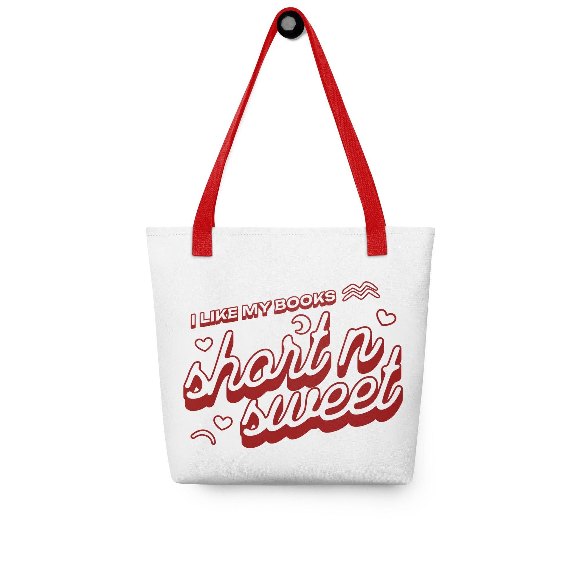 I Like My Books Short n' Sweet Tote Bag - The Bean Workshop - book lover gift, book tote bag, bookaholic gift, bookworm gift, read everyday, reading tote bag, reusable bag, Short n' Sweet Collection, tote