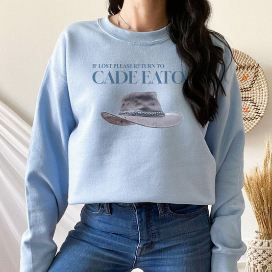 If Lost Please Return to Cade Eaton Sweatshirt - The Bean Workshop - cade eaton, chestnut springs, elsie silver, heartless, sweater, sweatshirt
