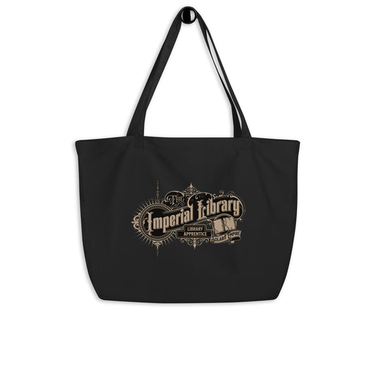 Imperial Library Apprentice Large Organic Cotton Twill Tote Bag - The Bean Workshop - Air Awakens, Elise Kova, Elise Kova Merch, Imperial Library Apprentice, organic cotton twill tote bag, Tote, tote bag, Vhalla Yarl Solaris