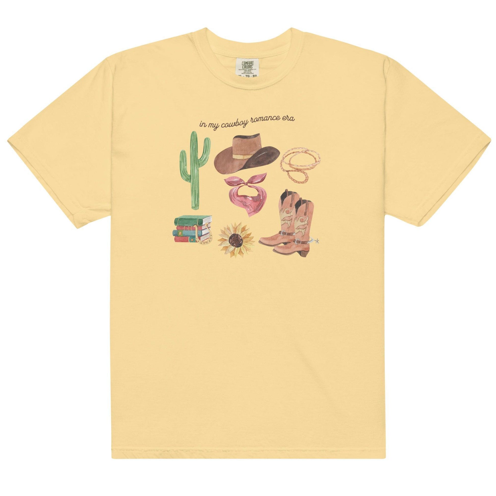 In My Cowboy Romance Era Tee Shirt - The Bean Workshop - book lover, cowboy, girlie, outdoor, read everyday, romance, tee shirt