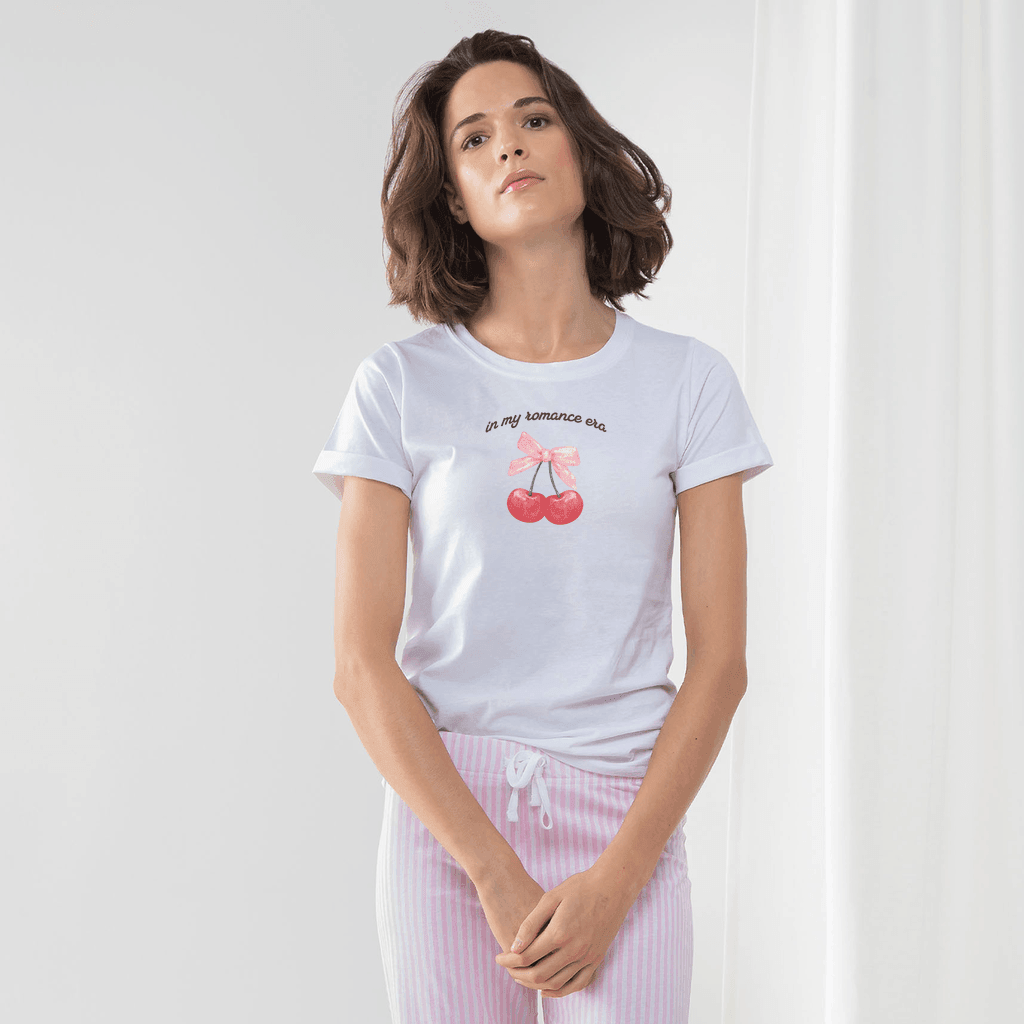 In My Romance Era Long Pant Pyjama Set - The Bean Workshop - book lover, bookish, bow, coquette, cute, pajama, Premium Apparel, pyjama, read everyday