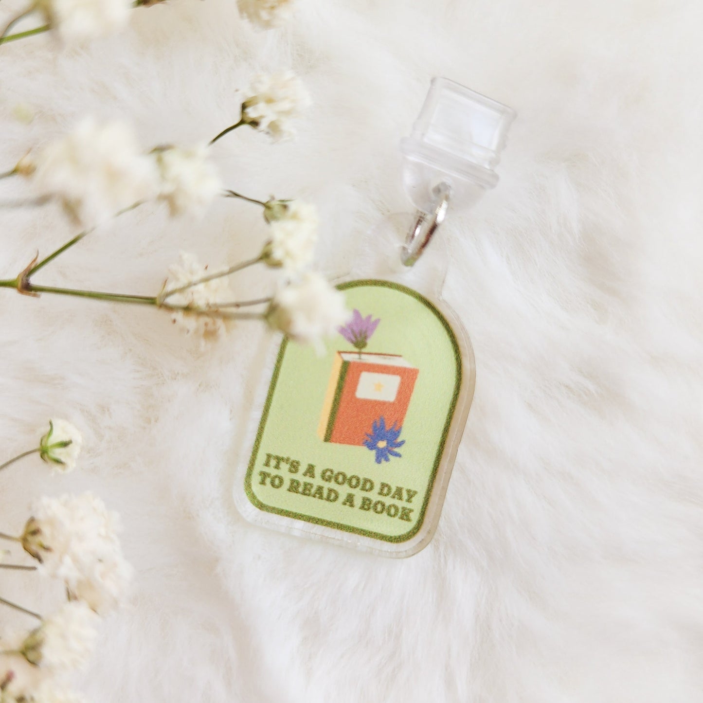 It's A Good Day To Read A Book Kindle Charm - The Bean Workshop - dust plug, e readers, kindle charm, phone charm, reading accessories