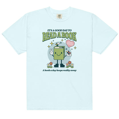 It's A Good Day To Read A Book Tee Shirt - The Bean Workshop - book lover, bookish, box tee, cute, read everyday, retro