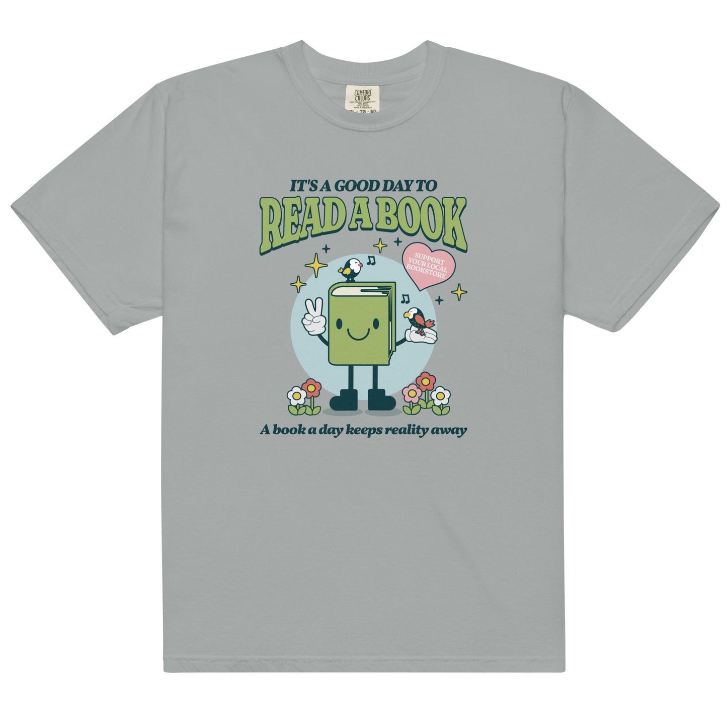 It's A Good Day To Read A Book Tee Shirt - The Bean Workshop - book lover, bookish, box tee, cute, read everyday, retro