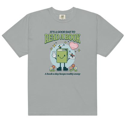 It's A Good Day To Read A Book Tee Shirt - The Bean Workshop - book lover, bookish, box tee, cute, read everyday, retro