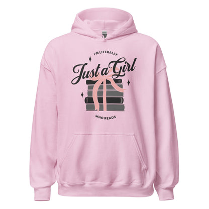 Just A Girl Who Reads Hoodie - The Bean Workshop - bookish, hoodie, read everyday