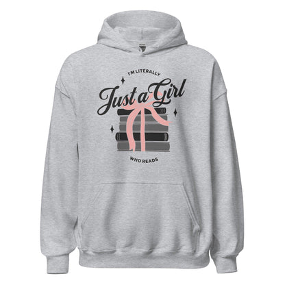 Just A Girl Who Reads Hoodie - The Bean Workshop - bookish, hoodie, read everyday